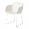 Muuto FIBER ARMCHAIR SLED BASE Krzesło - Białe / Metalowa Rama